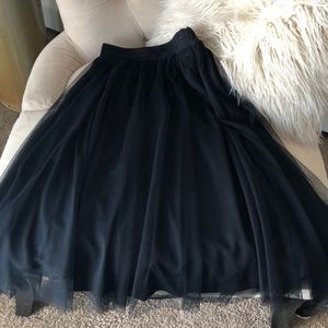 Black tulle flowing skirt